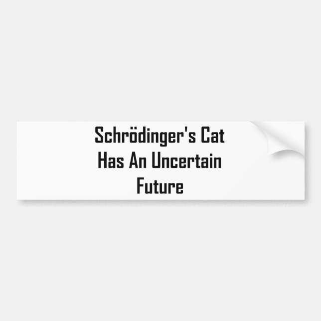 Pegatina Para Coche El gato de Schrodinger tiene un futuro incierto (Frente)