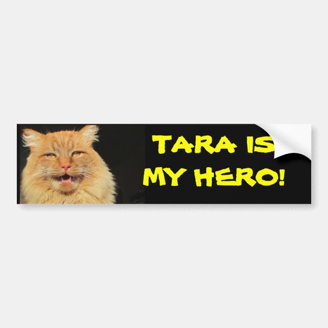 Pegatina Para Coche El gato de Tara es mi héroe (Frente)