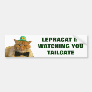 Pegatina Para Coche El gato del Leprechaun le está mirando puerta