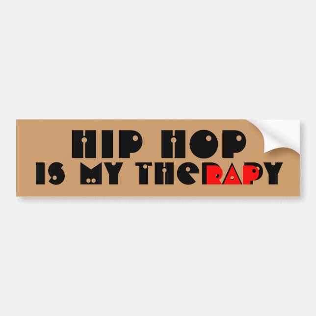 Pegatina Para Coche El hip hop es mi theRAPy (Frente)