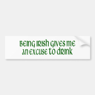 Pegatina Para Coche El irlandés es una excusa a beber
