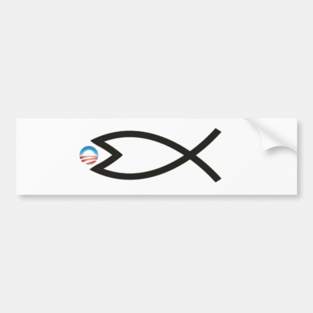 Pegatina Para Coche el jesusfish come a obama (Frente)