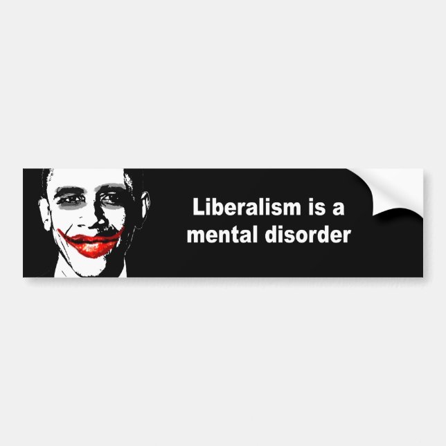 PEGATINA PARA COCHE EL LIBERALISMO ES UN TRASTORNO MENTAL (Frente)
