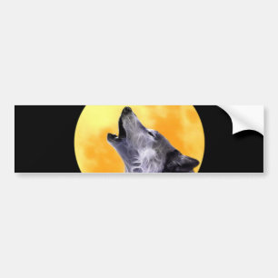 Pegatina Para Coche El lobo grita en la Luna Llena
