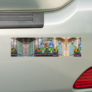 Pegatina Para Coche El Mardi Gras de SlipperyJoe enmascara abalorios d