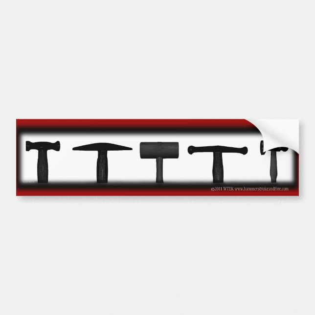 Pegatina Para Coche El martillo sombrea Bumpersticker (Frente)