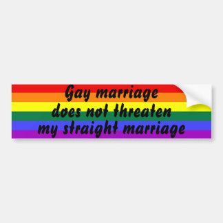 Pegatina Para Coche El matrimonio gay no amenaza mi matrimonio heteros