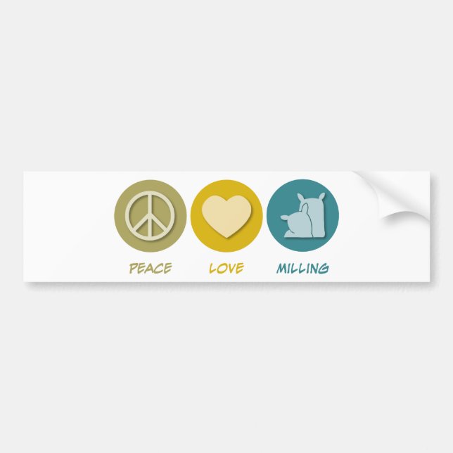 Pegatina Para Coche El moler del amor de la paz (Frente)