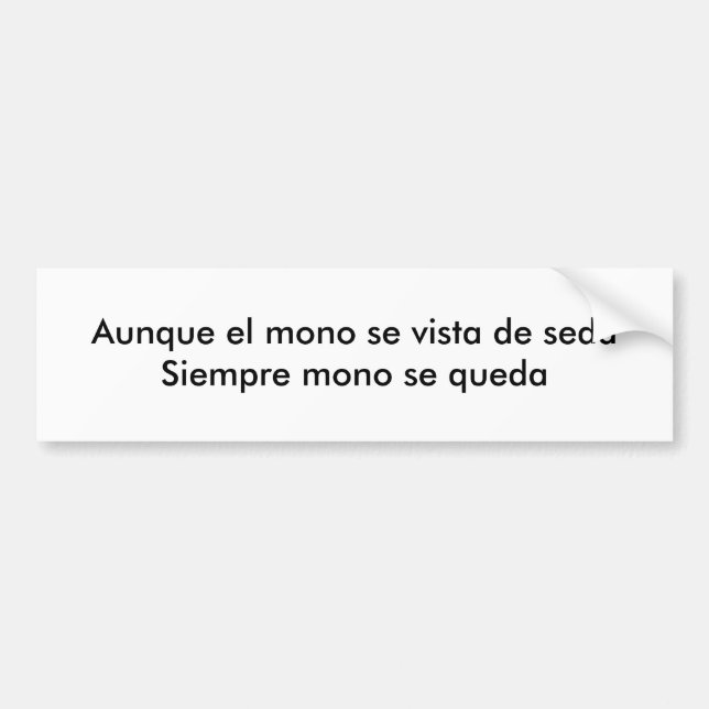Pegatina Para Coche EL mono se vista de seda de Aunque (Frente)