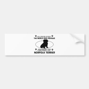 Pegatina Para Coche El mundo gira alrededor de mi terrier de Norfolk