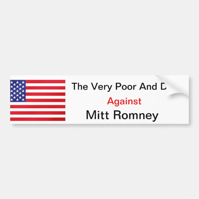 Pegatina Para Coche El muy pobre y perros contra Mitt Romney (Frente)