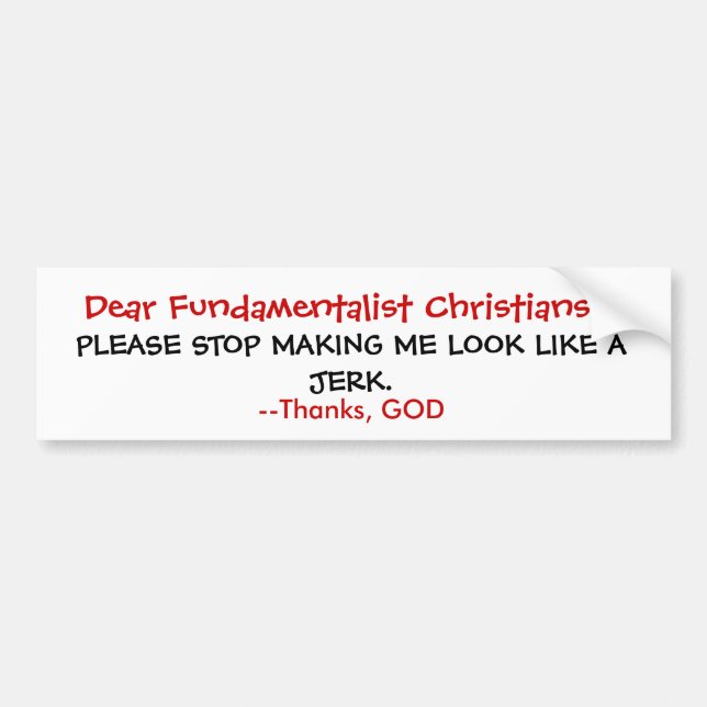 Pegatina Para Coche El ningún tirón de dios (Frente)