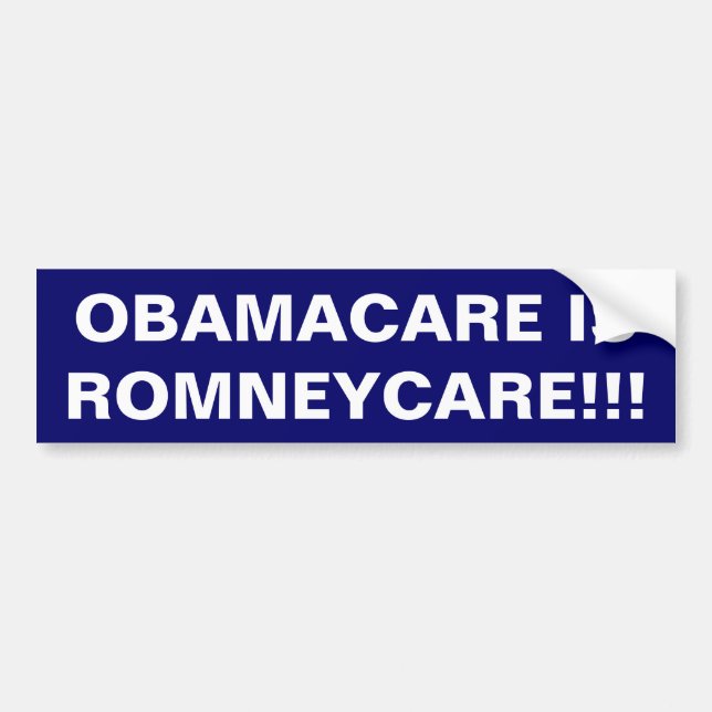 Pegatina Para Coche "¡¡¡El Obamacare es Romneycare!!!" (Frente)