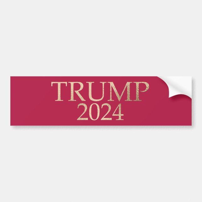 Pegatina Para Coche El oro de Trump 2024 en rojo (Frente)