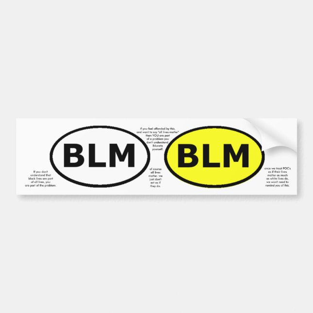 Pegatina Para Coche El óvalo educativo o los windowstickers de BLM (Frente)