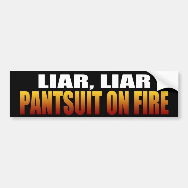 Pegatina Para Coche El Pantalón De Liar Liar En Fuego | Política (Frente)