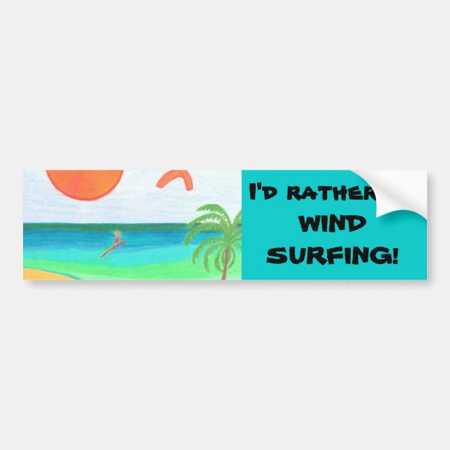 Pegatina Para Coche El practicar surf del viento (Frente)