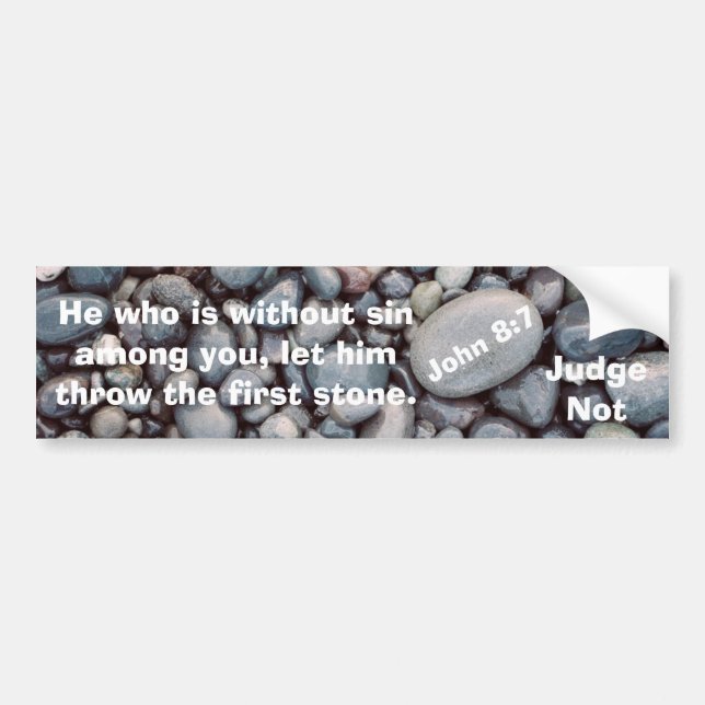 Pegatina Para Coche Él que está sin pecado (Frente)