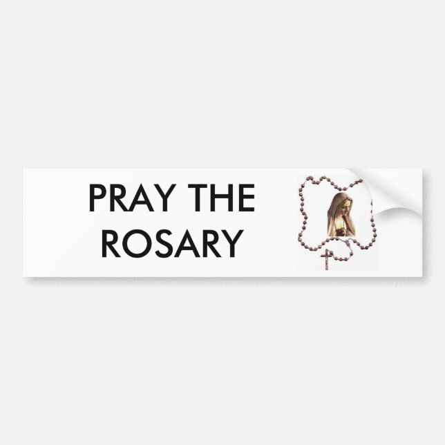 Pegatina Para Coche el rosario, RUEGA EL ROSARIO (Frente)