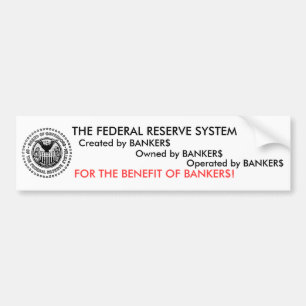 Pegatina Para Coche El sistema de Federal Reserve es un timo
