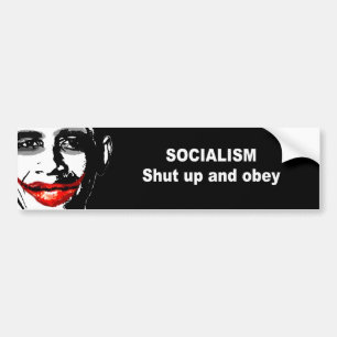 PEGATINA PARA COCHE EL SOCIALISMO - CERRADO Y OBEDECE