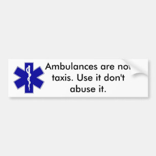 Pegatina Para Coche el star_of_life, ambulancias no es taxis.
