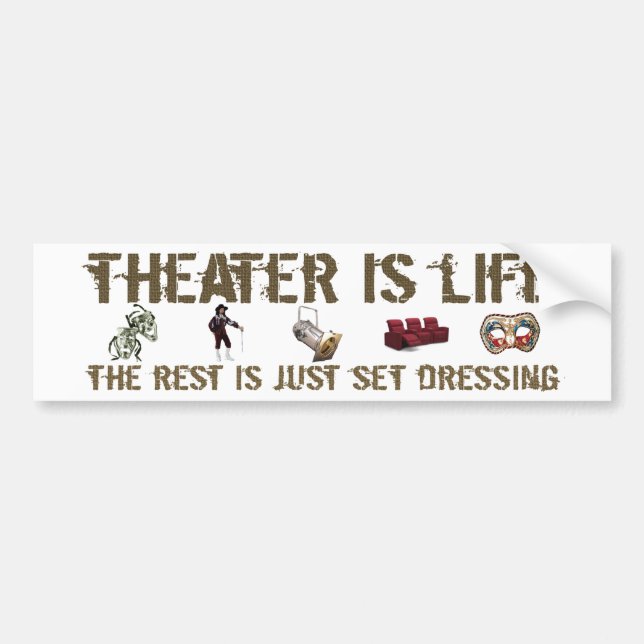 Pegatina Para Coche El teatro es vida (Frente)