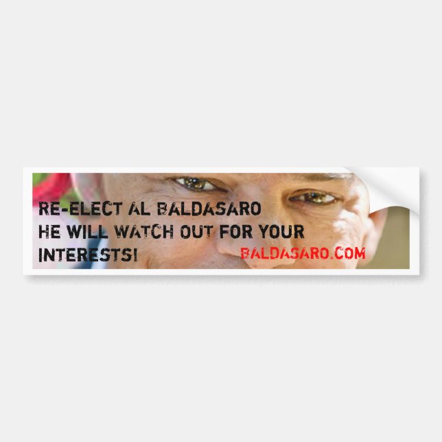 Pegatina Para Coche Él TENDRÁ CUIDADO para sus intereses (Frente)