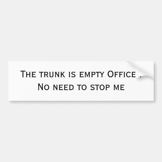 Pegatina Para Coche El tronco está vacío (Frente)