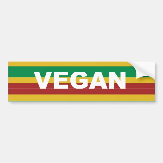 Pegatina Para Coche El vegano raya Rasta (Frente)