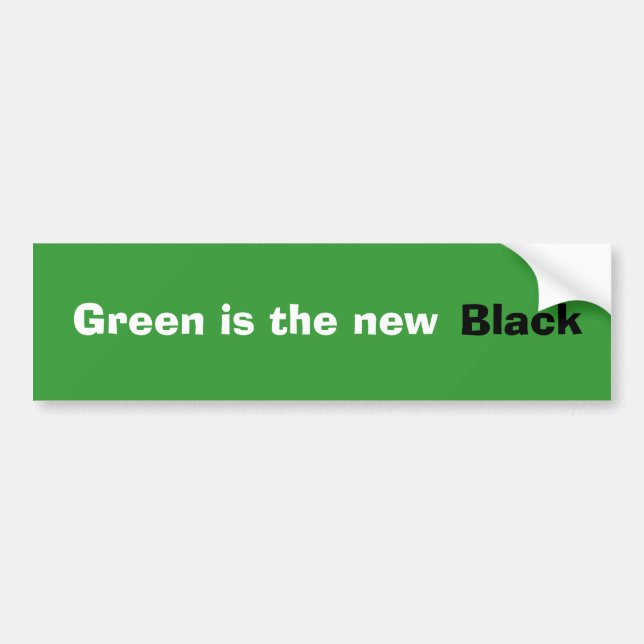 Pegatina Para Coche El verde es el nuevo bumpersticker negro (Frente)