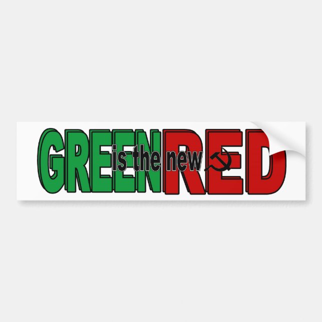Pegatina Para Coche El VERDE es el nuevo ROJO (Frente)
