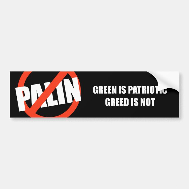 Pegatina Para Coche El verde es patriótico. La avaricia no es (Frente)
