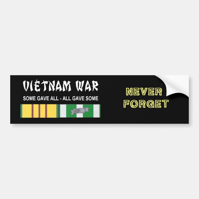 PEGATINA PARA COCHE EL VETERINARIO DE LA GUERRA DE VIETNAM NUNCA (Frente)