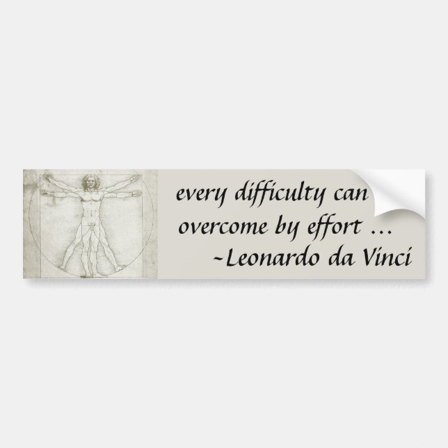 Pegatina Para Coche El vitruviano de Leonardo da Vinci (Frente)