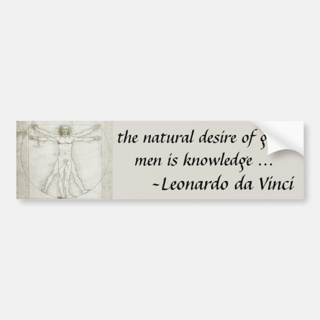 Pegatina Para Coche El vitruviano de Leonardo da Vinci (Frente)