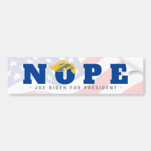 PEGATINA PARA COCHE ELECCIÓN PRESIDENCIAL ANTIDUMP NOPE TRUMP
