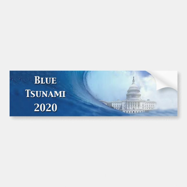 Pegatina Para Coche Elecciones Blue Tsunami 2020 (Frente)