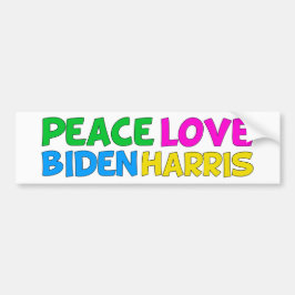 Pegatina Para Coche Elecciones de Peace Love Biden Harris 2024
