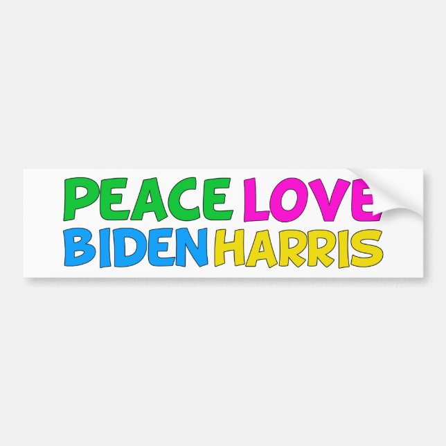 Pegatina Para Coche Elecciones de Peace Love Biden Harris 2024 (Frente)