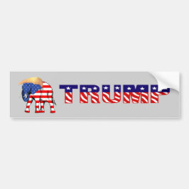 Pegatina Para Coche Elefante de pelo malo de Trump, bandera estadounid