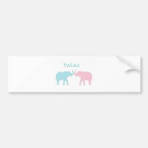 Pegatina Para Coche Elefante Doble Rosa Y Azul