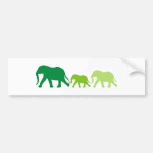 Pegatina Para Coche Elefante en verde