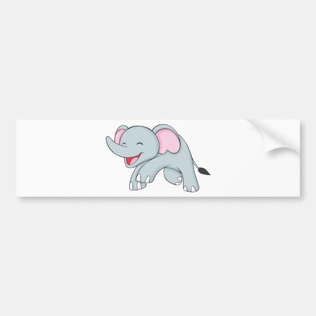 Pegatina Para Coche Elefante que camina feliz de encargo (Frente)