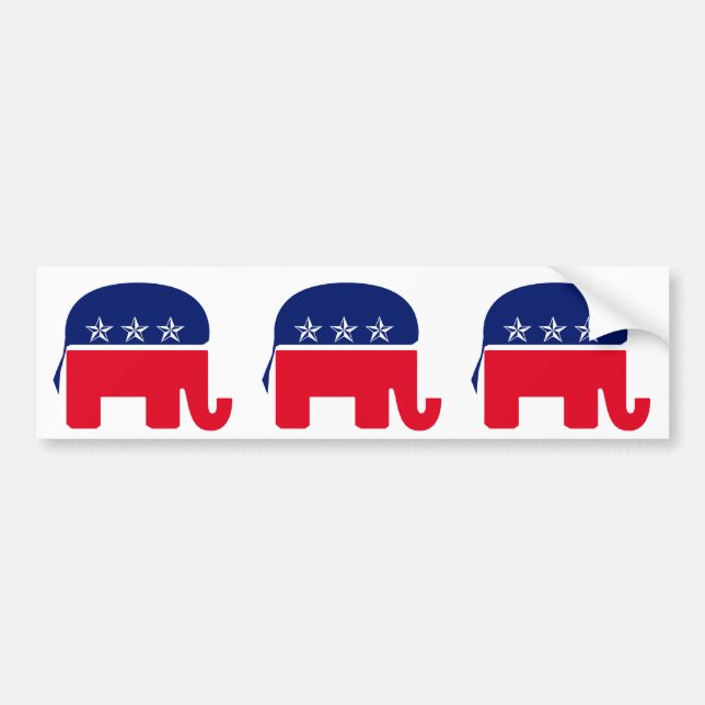Pegatina Para Coche Elefante republicano (Frente)