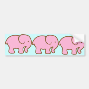 Pegatina Para Coche Elefante rosado grande