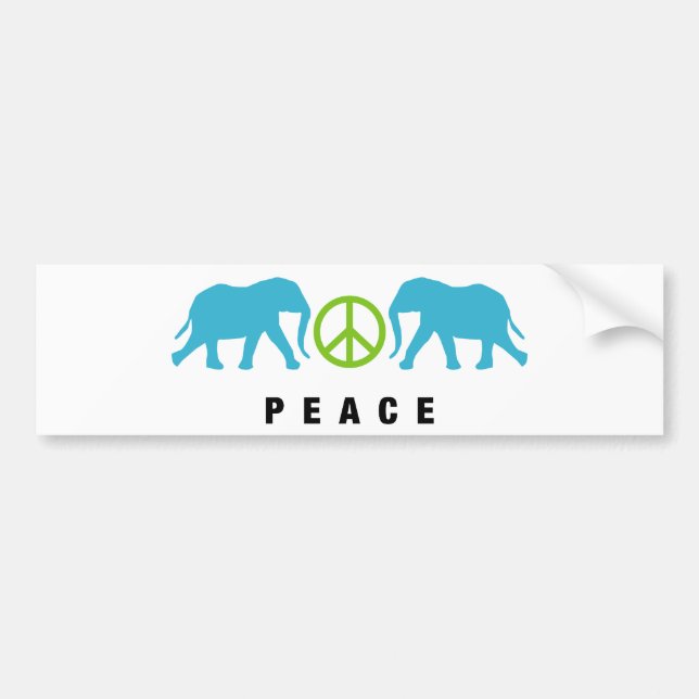 Pegatina Para Coche Elefantes con paz (Frente)