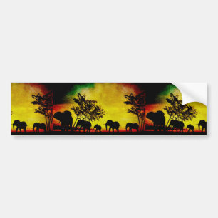 Pegatina Para Coche Elefantes Sunset