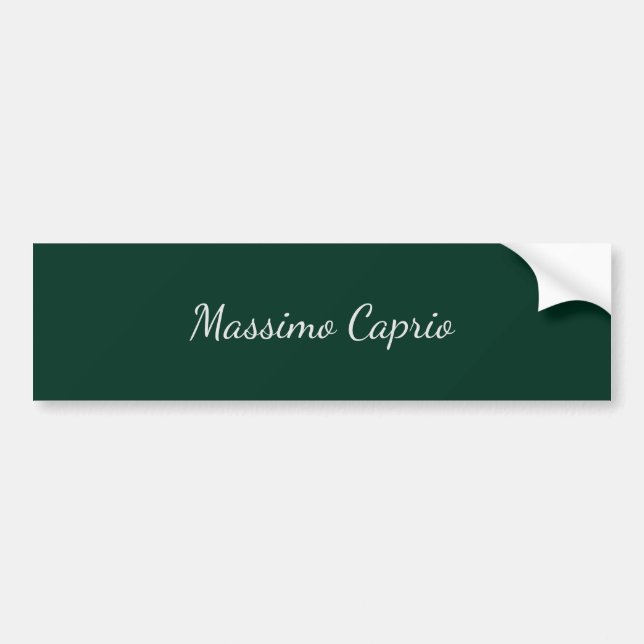 Pegatina Para Coche Elegante Casual Verde Oscuro Propio Nombre Manuscr (Frente)