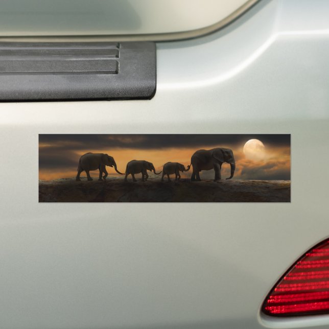 PEGATINA PARA COCHE ELEPHANT ELEPHANTS BUMPER STICKERS (en coche)